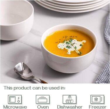 Набір з 6 мисок для супу 300 мл, білий DOWAN