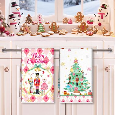 Набір з 2 різдвяних кухонних рушників 60 x 40 см Лускунчик Arquiel