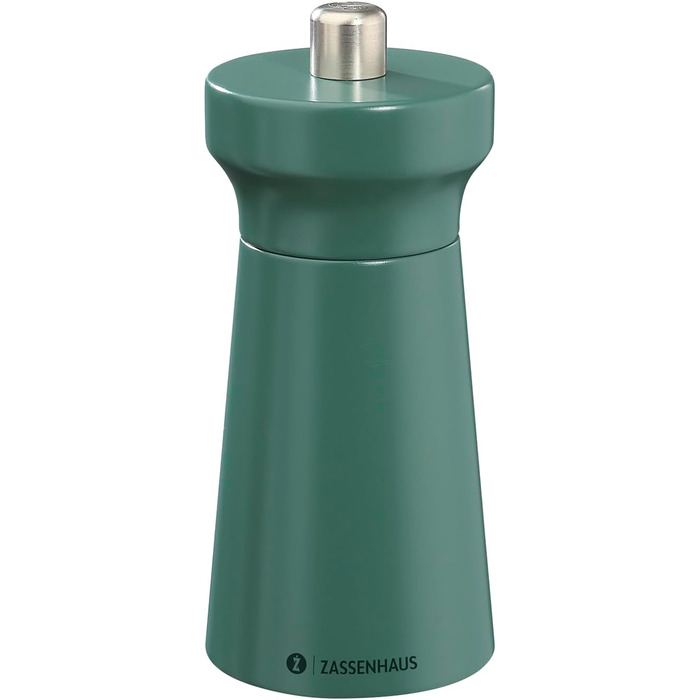 Пісок Zassenhaus WESTERLAND лакована деревина бука Головка млина з деревини бука з плавним регулюванням високопродуктивної керамічної шліфувальної машини Млин для спецій для солі 12 см, Ø 5,4 см (соляний млин, Глибокий ліс)