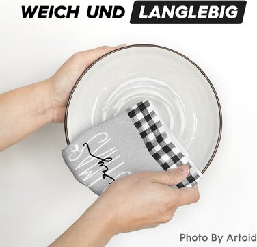 Набір з 4 різдвяних кухонних рушників 42 x 65 см чорний/білий Artoid Mode