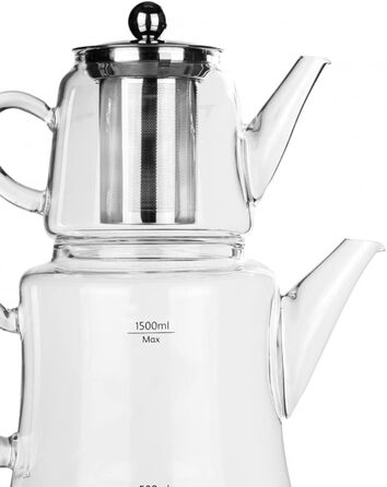 Чайник для заварювання подвійний 180/450 мл скляний Dora Karaca
