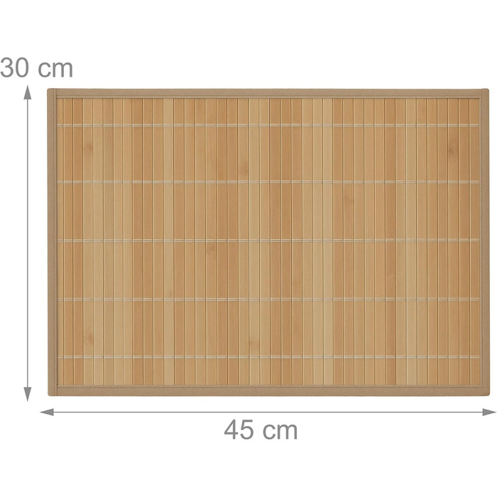 Набір із 6 сервірувальних килимків 45 x 30 см, бамбук Relaxdays