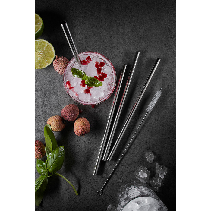 Набір трубочок для коктейлю 18 см, сталеві, 4 предмети Future Gefu