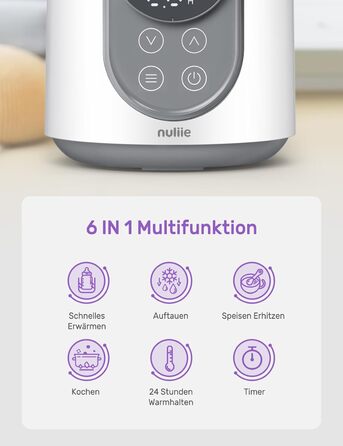 Електричний підігрівач дитячих пляшечок 6 в 1, 220 Вт Nuliie