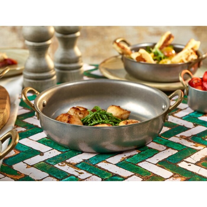 Сковорода для подачи 18.5*4.5 см, 1000 мл, круглая, металлическая, Vintage Steel, GenWare