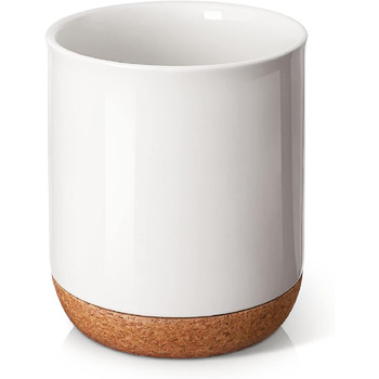 Тримач кухонного посуду DOWAN, великий тримач посуду 18 см для кухонної стійки, захисний килимок для столу, важкий і стійкий керамічний, без хитання, легко чиститься, білий для домашніх майстрів