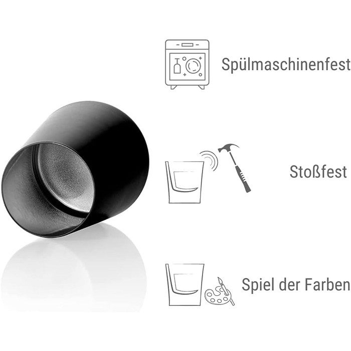 Набір склянок 380 мл, 6 предметів, чорний/сріблястий Power Stölzle Lausitz