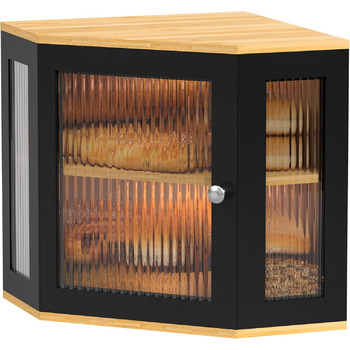 Хлібниця кутова бамбукова з 2 рівнями 32 x 32 x 35 см EXABANG