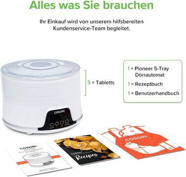 Дегідратор на 5 полиць 350 Вт, білий COSORI