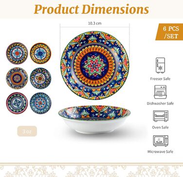 Набір з 6 керамічних мисок для соусу Besmeety