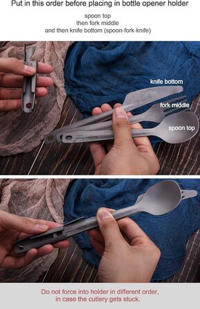 Титанові столові прилади для кемпінгу 4 предмети iBasingo