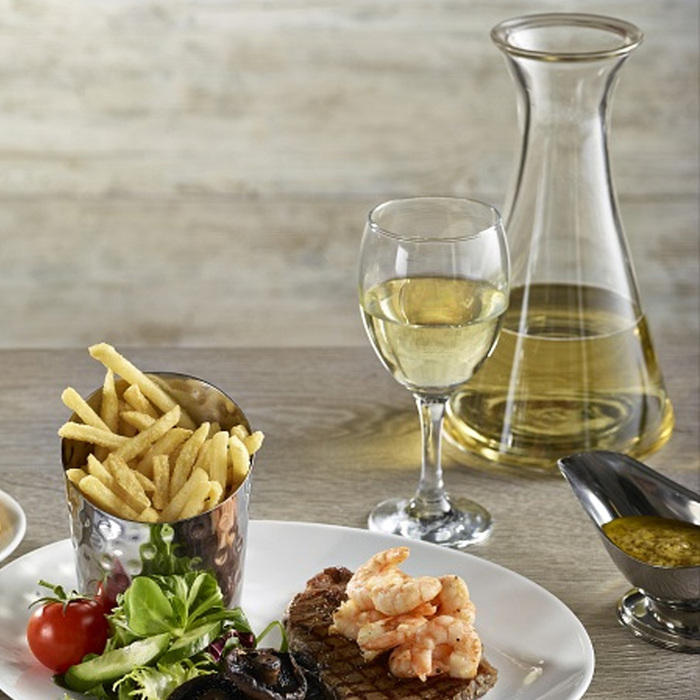 Склянка металева 470 мл, похилий конус, рельєфний, Stainless Steel, GenWare