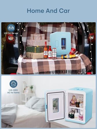 Мини-холодильник с функцией охлаждения 15 л синий FOHERE