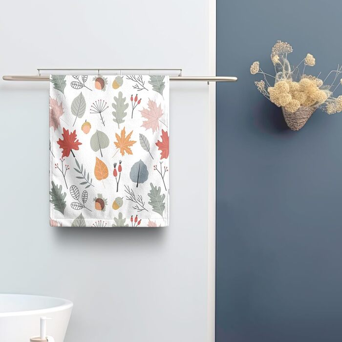 Різдвяні кухонні рушники Kwlegh, рушник для рук, різдвяна ялинка, цукерка-тростина, сніжинка, рушник для пальців, набір з 2 шт. , милий чоловічий банний рушник, високопоглинаючі рушники, 36 x (осіння рослина)