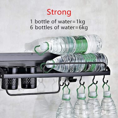 Настінний органайзер для кухонного приладдя 80 см чорний TouSuaRSi