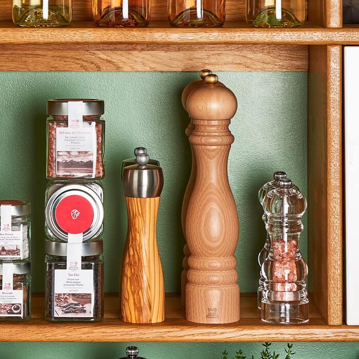 Млин для перцю Соляний млин Таїті 20 см Дует Перець Кришталева Сіль - Класичне регулювання помелу - Виготовлено з деревини, сертифікованої PEFC - Французьке ноу-хау - Чорно-білий матовий (соляний млин, матовий білий)