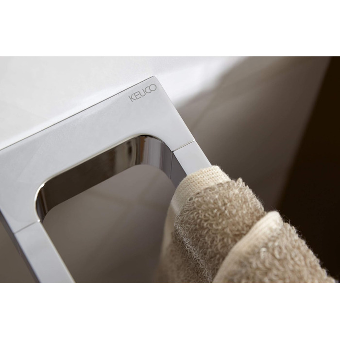 Рушникосушка з металу, глянцева хромована, дворука, жорстка, глибина 45 см, для ванної кімнати та гостьового туалету, настінна, Edition 11