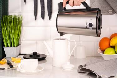 ARDESTO Електрочайник EKL-X52E/1.7 л/2200 Вт/подвійні стінки/LED дисплей/7 темп. режими/Strix контроль/нержавіюча сталь