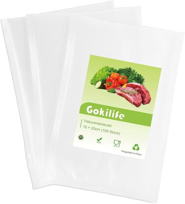 Вакуумні пакети 100 пакетів 15 x 20 см Gokilife