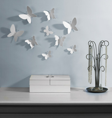Декор для стін (9 шт) 9х9х2 см білий Mariposa Umbra