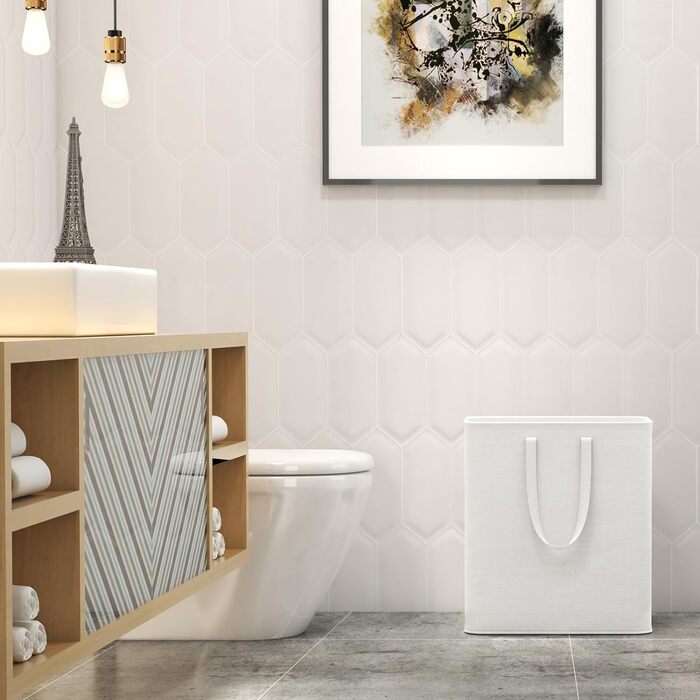 Предмети Кошик для білизни 80 л, Ящик для білизни Контейнер для білизни Збірник білизни Комод для білизни Кошики для білизни Кошики для білизни для квартири, гуртожитку, каравану Пральня, біла (2 x 60 л), 2