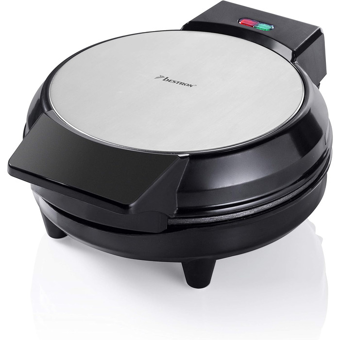 Вафельница Bestron для классических вафель с сердцем, вафельница с антипригарным покрытием для вафель в форме сердца, 700 Вт, цвет (черный, в комплекте с ручным миксером)