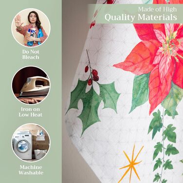 Набір з 3 багатоцільових кухонних рушників Maison d&39 Hermine Rural Christmas, 100 бавовна Барні рушники День подяки/Різдво (50 см x 70 см) (17 - Різдвяні рушники з пуансетією)