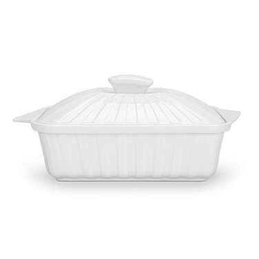 Прямоугольная форма для запекания Fissman 25х19х13 см/1,6 л с крышкой фарфоровая цена (14173)