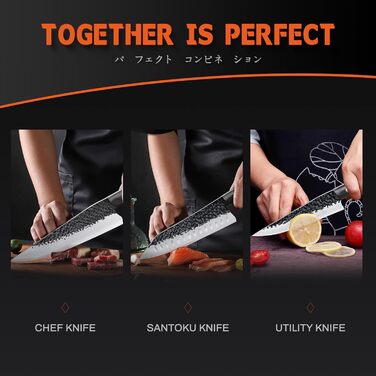 Кухонний ніж &quotФіолетовий дракон&quot, гострий ніж з ергономічною дерев&39яною ручкою для нарізання овочів, фруктів та м&39яса, подарунок татові мамі на день народження (набір)