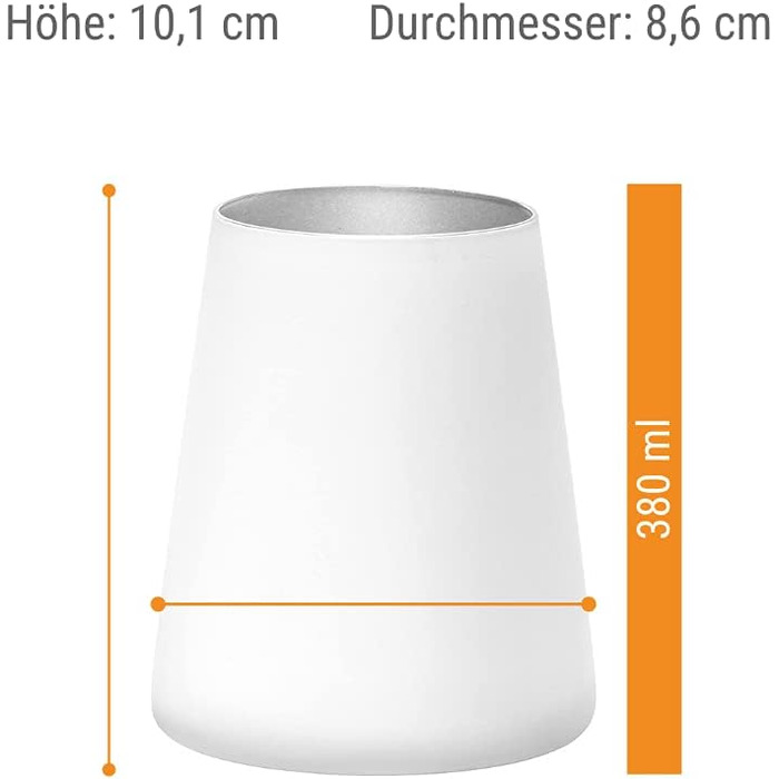 Набір склянок 380 мл, 6 предметів, білий/сріблястий Power Stölzle Lausitz