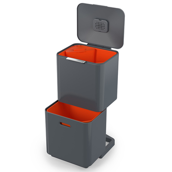Контейнер для сміття з двома баками 60 л графіт Totem Compact Joseph Joseph