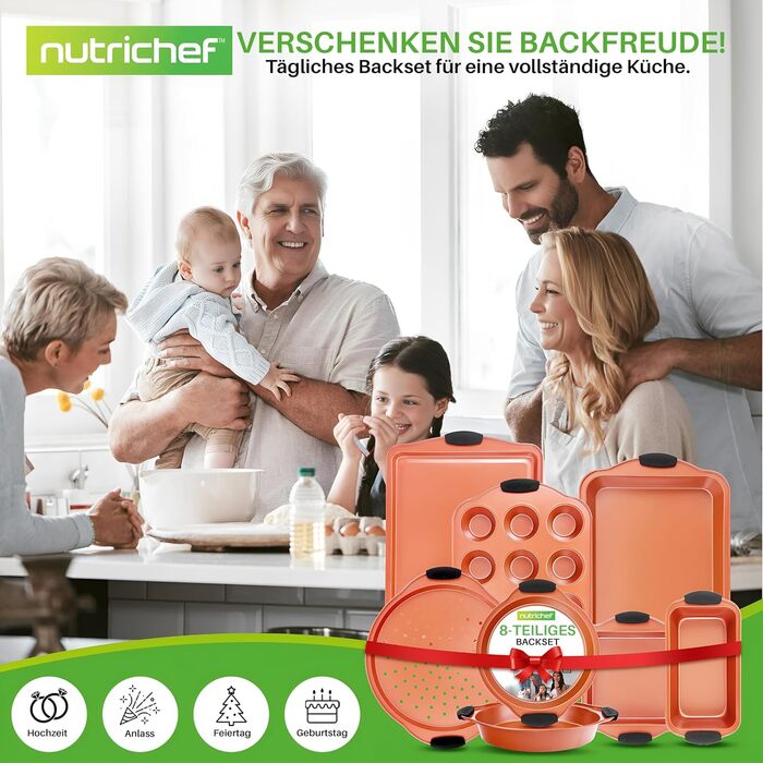 Набір форм для випікання із 8 предметів Nutrichef