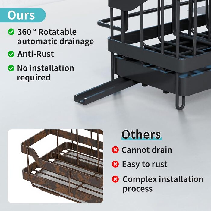 Органайзер для раковини, чорний iHomara