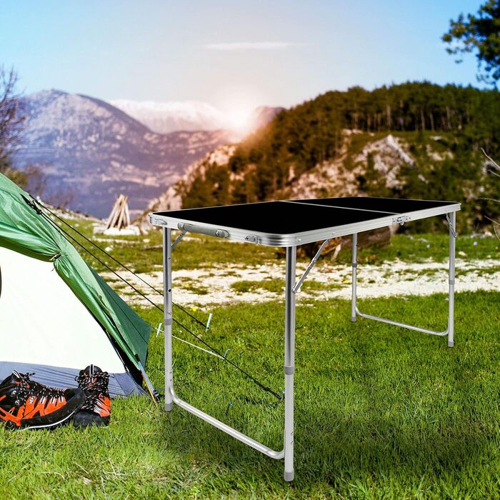 Стіл для кемпінгу 120 х 60 см чорний GOODS+GADGETS