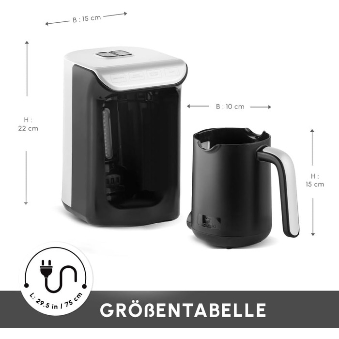 Кавоварка на 5 чашок, 535 Вт, чорно-біла Hatır Köz Karaca