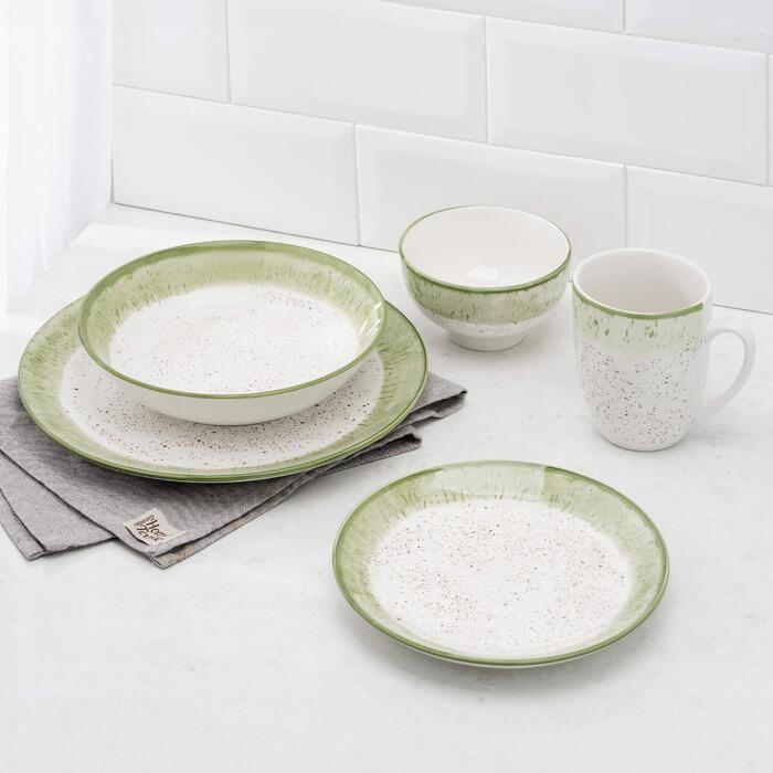 ARDESTO Siena Cup, 360мл, Фарфор, Бело-зеленый