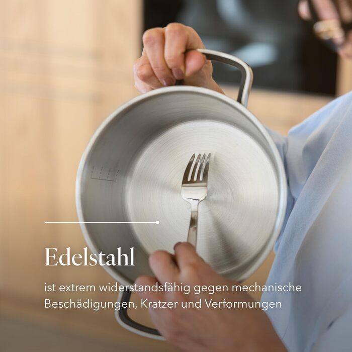 Набір посуду FLORINA 4 предмети Нержавіюча сталь 18/0 Кришка із загартованого скла Для індукційних, газових, електричних та керамічних варильних поверхонь Можна мити в посудомийній машині Високоякісний набір посуду для кожної кухні (8 предметів, Smart)