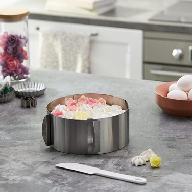 Кольцо для торта Westmark, очень высокое, Ø 16 30 см переменное, нержавеющая сталь, серебристый, 31312260 (набор из 2 шт., высота кольца для торта 8,5 см)