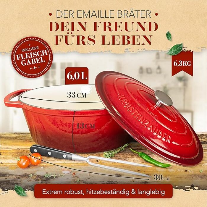 Чавунна форма для запікання 33 см 6 л KRUSTENZAUBER