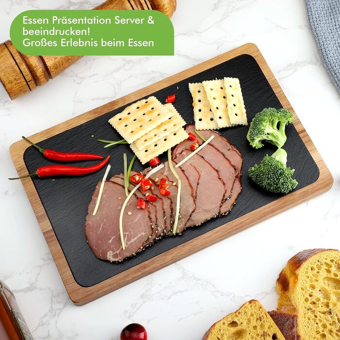 Дошка сервірувальні зі сланцевою тарілкою 28 х 20 х 1,5 см WLWNWFT