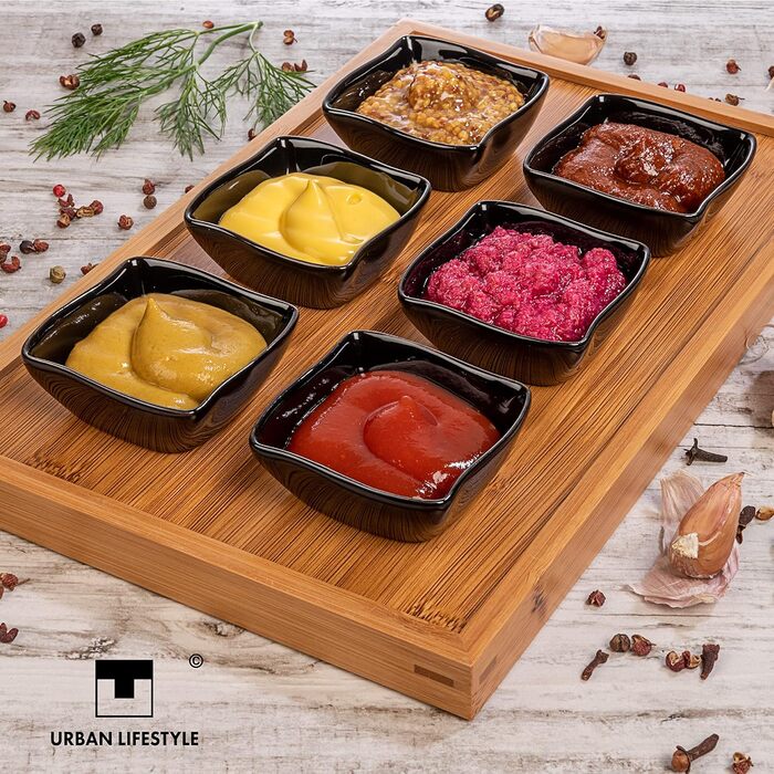 Миски для соусу з порцеляни 6 шт чорний Urban Lifestyle