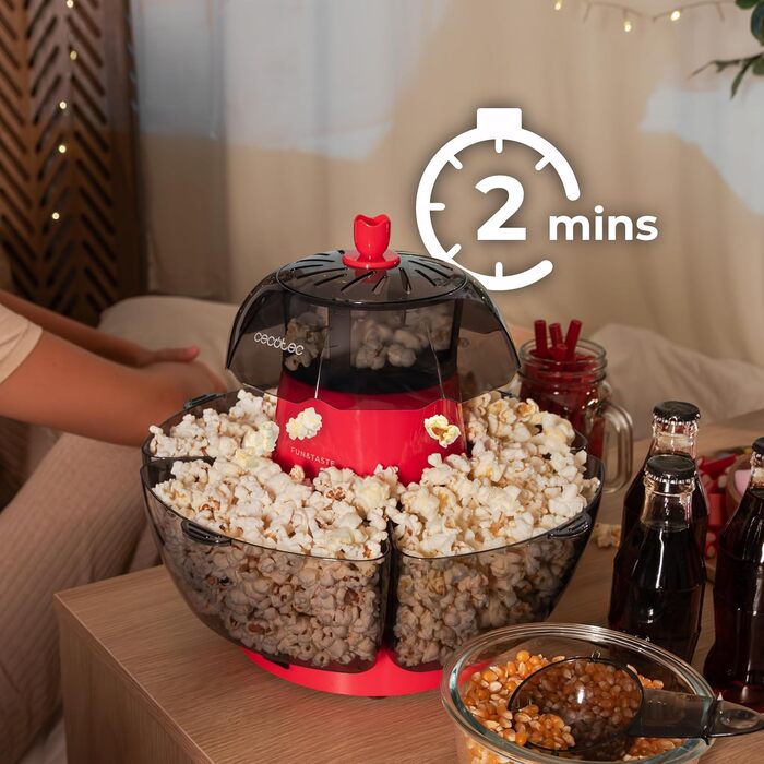 Машина для попкорну 1200 Вт, 4,5 л червона Fun&Taste P'Corn Lotus Cecotec