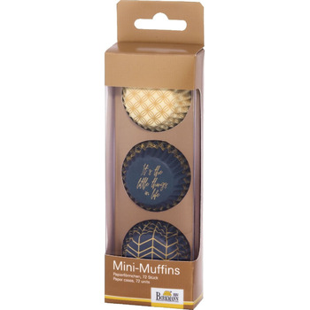 Набір форм для випічки міні-маффинов, 72 шт, 4,5 см, бежевий / синій / золотий, Little Things RBV Birkmann