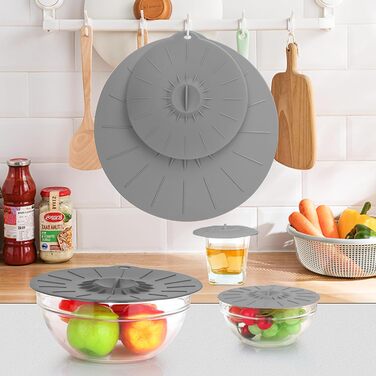 Набор силиконовых крышек 5 шт серый Aether Aurora