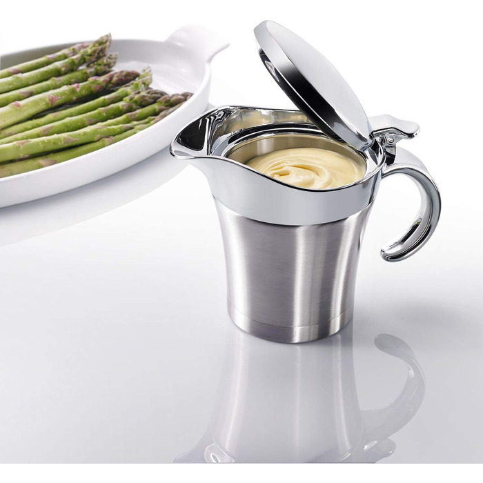 Набор соусов Westmark, 2 шт., 1 термосоусник с откидной крышкой, 0,5 л 1 половник для соуса Gentle, длина 29 см, нержавеющая сталь/ABS/PP/PA, серебристый/черный, 622422E6 (одинарный)