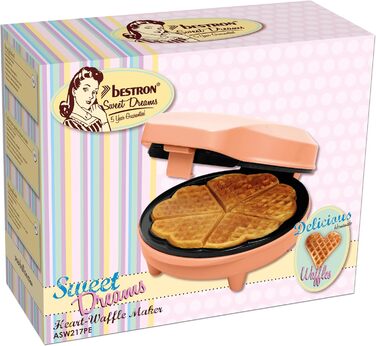 Вафельниця для класичних вафель в формі серця 700 Вт, помаранчевий Bestron