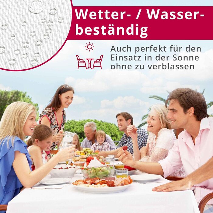 Скатертина з захистом від плям, біла 160 x 220 см DecoHomeTextil Heimtextilmanufaktur