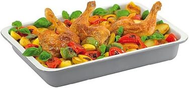 Форма для запікання емальована прямокутна 40x5,5x29 см кремова/сіра Zenker