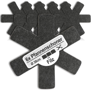 Набір з 6 фетрових підставок під гаряче 38 см, чорний Com-Four