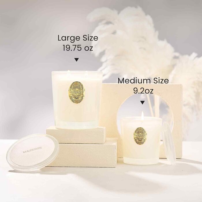 Ароматна свічка M&SENSE Лісова хатина, ароматичні свічки у склянці, натуральна соєва свічка, час горіння 55 годин, подарункові свічки для жінок та чоловіків, подарункова свічка (ванільна мрія, 560 г)